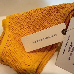 L Space Swim Lspace X Anthro Izzie Smocked High Waist Bitsy Cut Bikini Bottom Medium Nwt