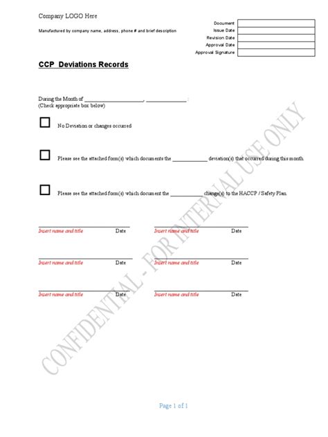 12 Sample Ccp Deviation Report Template Pdf