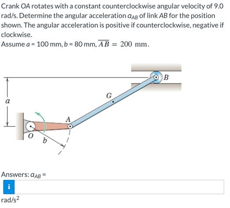 Solved Crank Oa Rotates With A Constant Counterclockwise Chegg