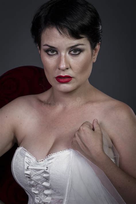 Beauty Spanish Sensual Brunette Woman In White Lingerie Stock Image Image Of Posing Fashion