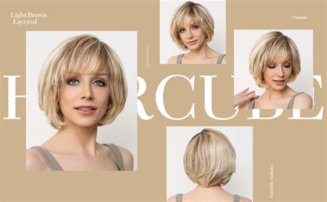Amazon HAIRCUBE Short Ombre Blonde Wig For Women Hand Tied Lace Front Human Hair Wig