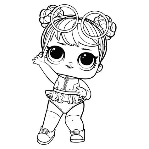 Раскраска ЛОЛ куколка в очках распечатать или скачать
