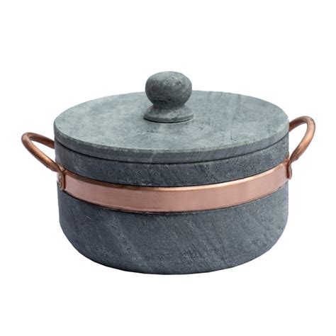 Panela Pedra Sabão Alças De Cobre Grande 22cm Wp Connect Leroy