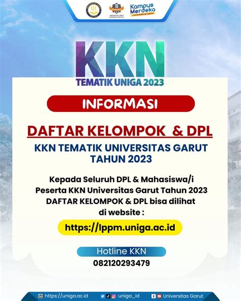 DAFTAR KELOMPOK DPL KKN TEMATIK UNIVERSITAS GARUT 2023 LPPM