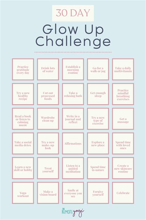 30 Day Glow Up Challenges Artofit