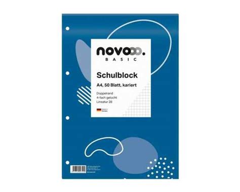 Novooo Schulblock Din A Lineatur Kariert Blatt Von M C Geiz Ansehen