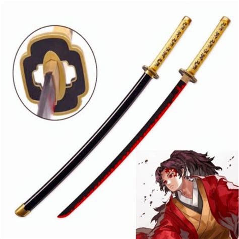 Jual Mainan Katana Kayu Yoriichi Tsugikuni Demon Slayer Cosplay