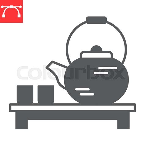 Chinese tea ceremony glyph icon | Stock vector | Colourbox