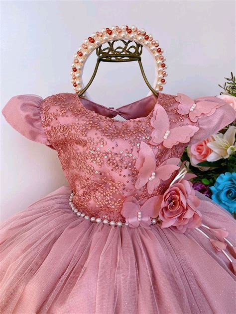 Vestido De Festa Infantil Nude Ro Casamento Daminha Noivinha