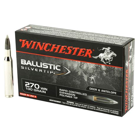 Winchester Ballistic Silvertip 270 Winchester 130gr Rapid Controlled Expansion Polymer Tip 20