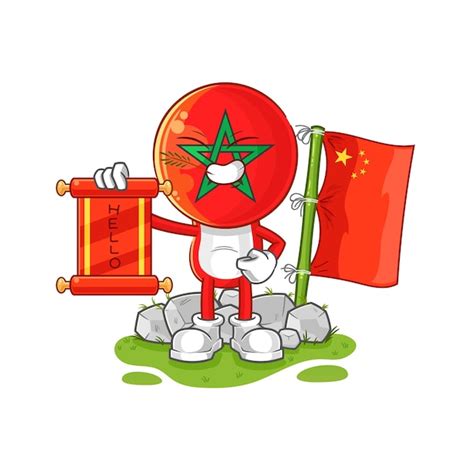 Premium Vector Morocco Chinese Cartoon Cartoon Mascot Vector