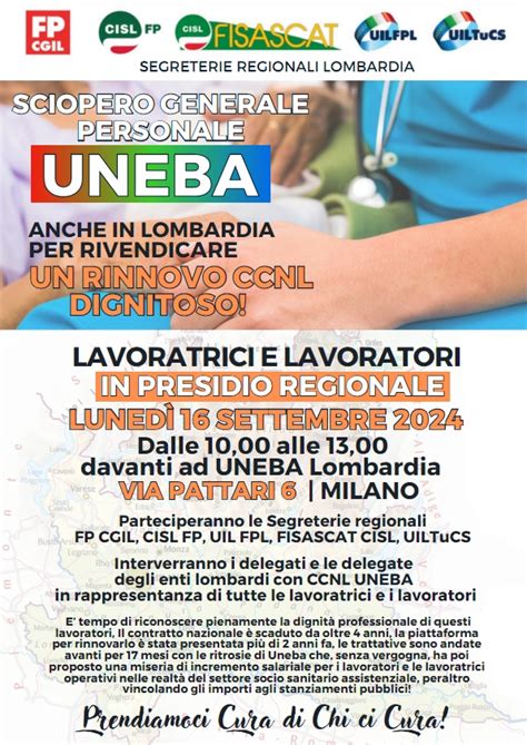 Uneba Sciopero Generale Del Personale Luned Settembre Per Un Ccnl