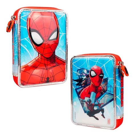 Cartuchera Canopla Pvc Spiderman 2 Pisos Utiles Cresko En Venta En