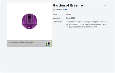 Slap Battles Garden Of Erasure Badge How To Get Ginx Tv