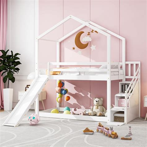 Feztoy Kinder Bett Mit Rutsche Hausbett X Etagenbett F R Kinder