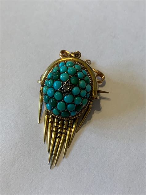 Victorian Turquoise Brooch Antique Brooch