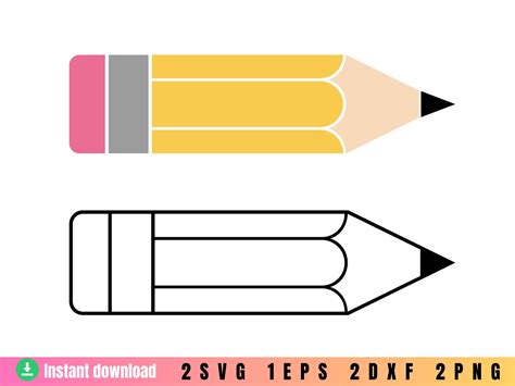 Pencil SVG, Outline Pencil SVG, Vector, Clipart, PNG, School Pencil Svg ...