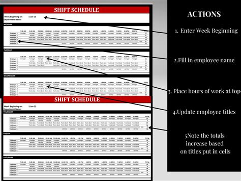 Employee Shift Schedule, Work Shift Schedule Planner, Staff Scheduling ...