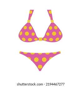 Polka Dot Bikini Pink Yellow Vector Stock Vector Royalty Free Shutterstock