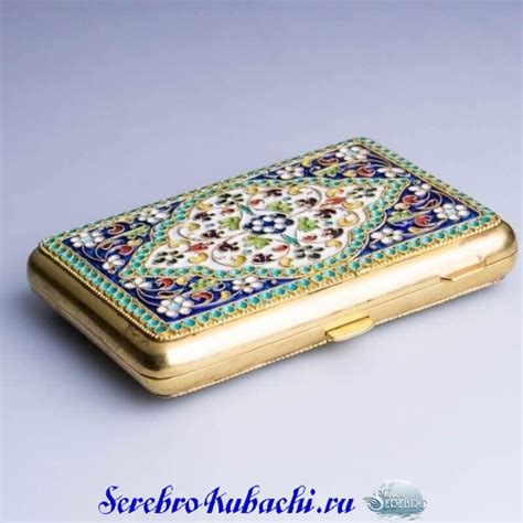 Серебряный эмалевый портсигар купить Недорого!