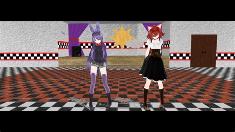 MMD X FNAF Female Bonnie X Female Foxy Genderbend Cat Dealers JRDN