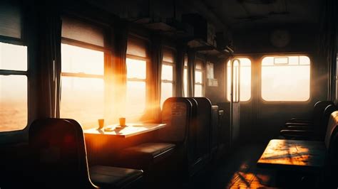 Premium Photo | Train car interior with morning sunlight