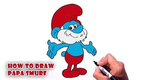 How To Draw Papa Smurf The Smurf Step By Step YouTube