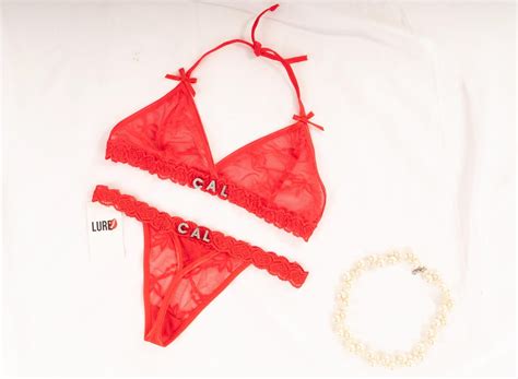 Custom Crystal Name Lingerie Set Bra And Thong With Name Personalized