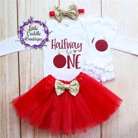 Halfway To One 6 Month Baby Girl Outfit Tutu Bloomers Etsy Australia