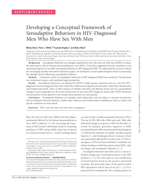 Pdf Developing A Conceptual Framework Of Seroadaptive Behaviors In