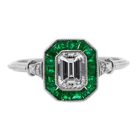 Emerald Cut Diamond Platinum Ring