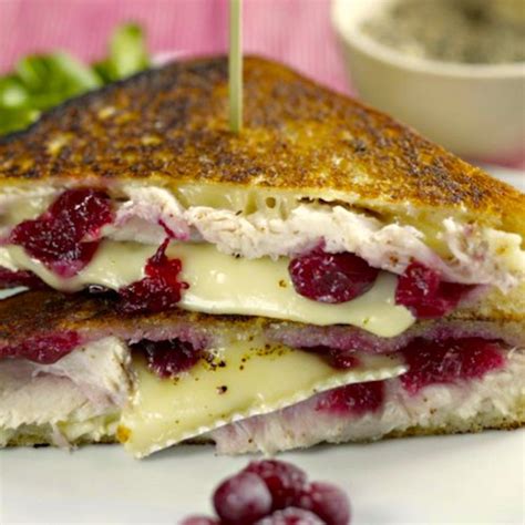 Pan Fried Turkey Brie And Cranberry Sandwich Golden Turkey