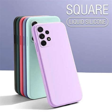 Buy Square Edge Liquid Silicone Phone Case For Samsung Galaxy A32 A32