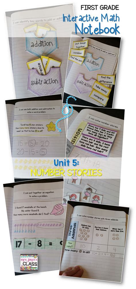 Interactive Math Notebook For St Grade Unit Number Stories Math