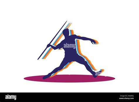 Javelin throwing Athlete. Javelin throw, athlete throwing, isolated ...