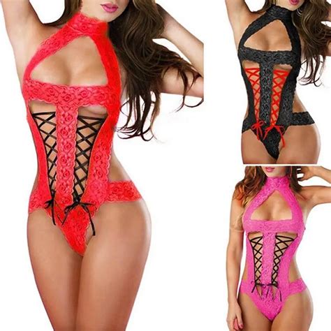 Plus Size Erotic Sexy Lingerie Babydoll Fishnet Rhinestone Bodysuit