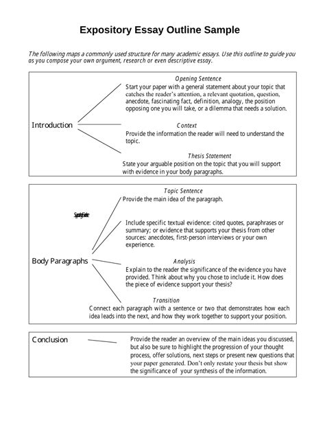 Expository Essay Outline Template - Table Download Printable PDF ...