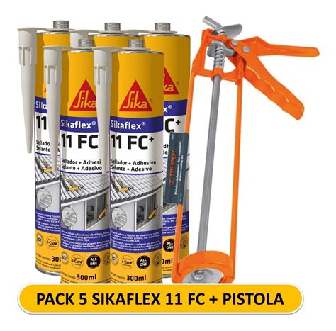 Pack Sikaflex Fc Gris Pistola Calafatera Cuotas Sin Inter S