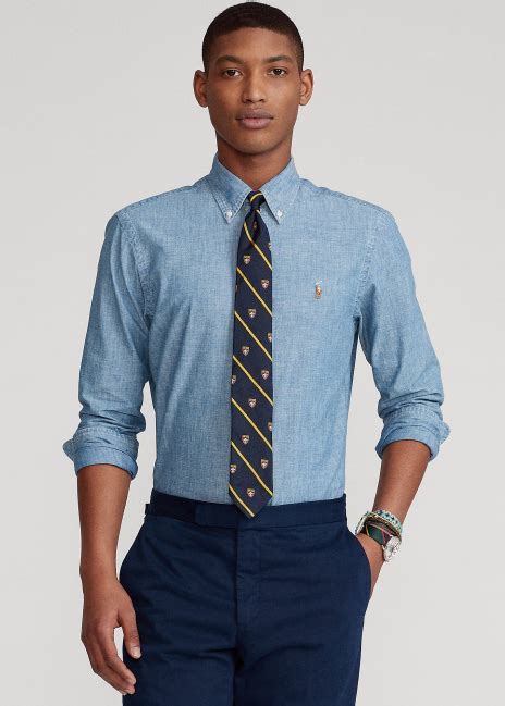 Classic Fit Indigo Chambray Shirt In Blue Ralph Lauren® Hk