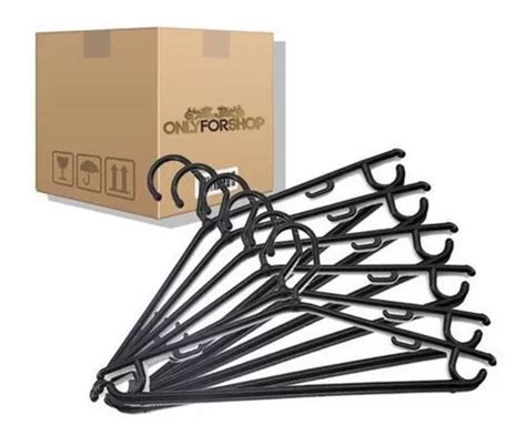 Kit 300 Cabides Plástico Cavado Fixo Fino Preto MercadoLivre