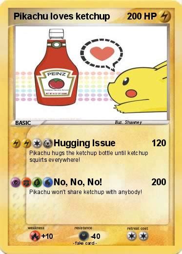 Pokémon Pikachu loves ketchup 4 4 - Hugging Issue - My Pokemon Card