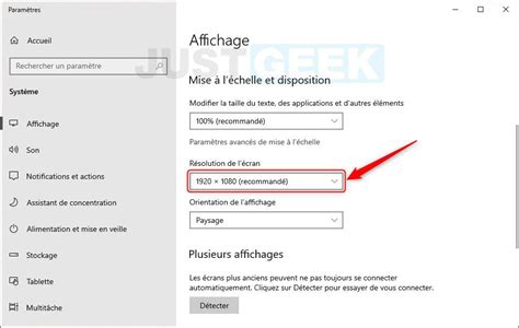 Comment changer la résolution de l écran sur Windows 10