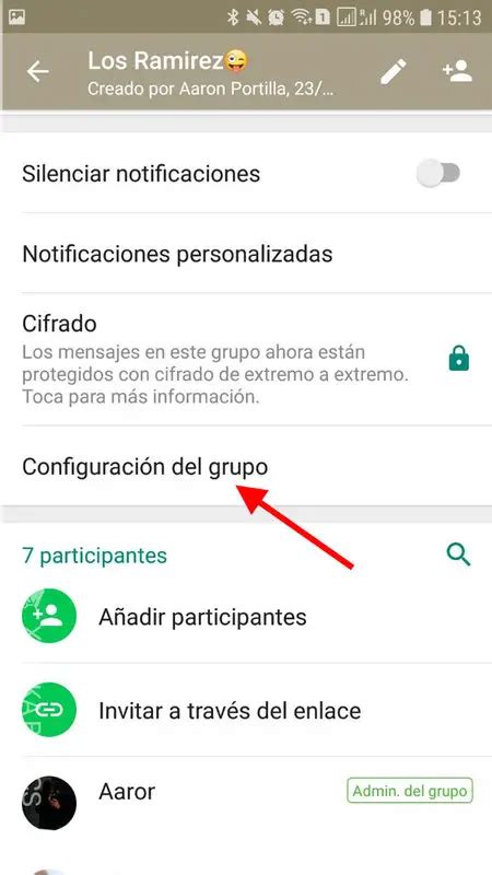 Quién es el creador de un grupo en WhatsApp Haras Dadinco