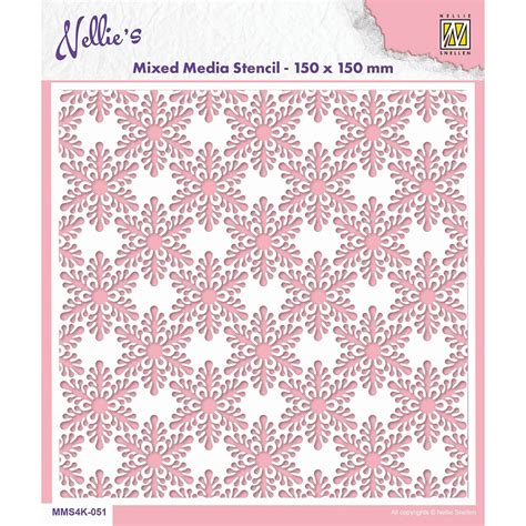 Nellie Snellen Mixed Media Stencil Snowflakes Art Of Craft