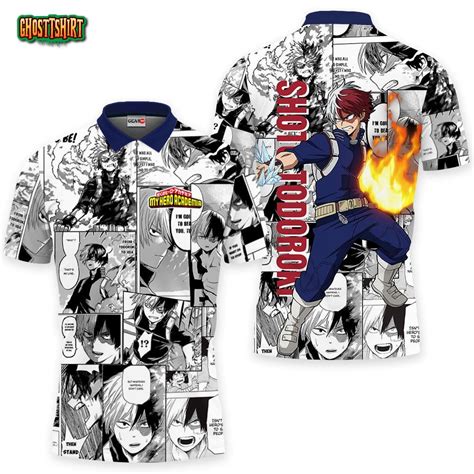 Shoto Todoroki Polo Shirts Custom Manga Anime