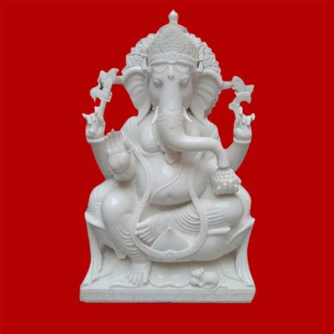 White Marble Ganesha Statue Packaging Type Box Size 24 Inch At Rs