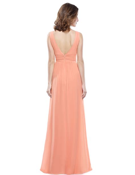 Ever Pretty Long V Neck Formal Evening Dresses Chiffon Bridesmaid