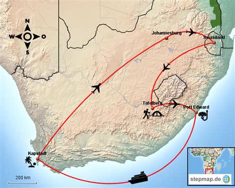 Stepmap Rundreise S Dafrika Landkarte F R S Dafrika