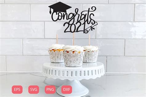 Congrats Cupcake Topper Graduation Svg