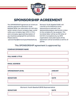 Fillable Online Byb Sponsorship Forms Fax Email Print Pdffiller